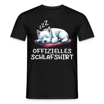 Offizielles Schlafshirt West highland terrier hund - Männer T-Shirt - Schwarz - Vorne - AI Model Male 178 light (178cm)