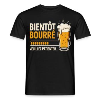 Homme Bourré Apéro Alcool Humour - T-shirt homme - noir - Devant - AI Model Male 178 light (178cm)