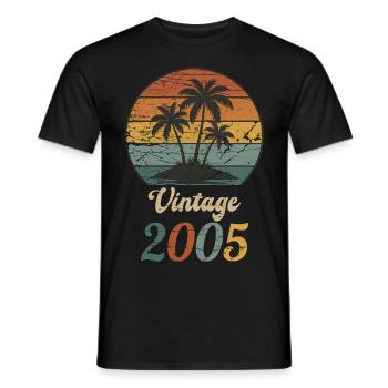 2005 Vintage 20th Birthday Retro Island - Men's T-Shirt - black - Front - AI Model Male 178 light (178cm)