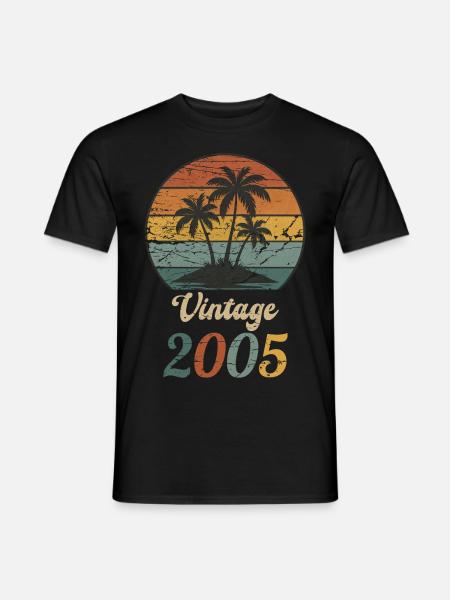 2005 Vintage 20. Geburtstag Retro Insel - Männer T-Shirt - Schwarz