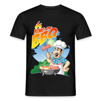 king of BBQ - Men's T-Shirt - black - Front - AI Model Male 178 light (178cm)