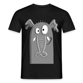 Éléphant cool I éléphant visage I Cartoon - T-shirt homme - noir - Devant - AI Model Male 178 light (178cm)