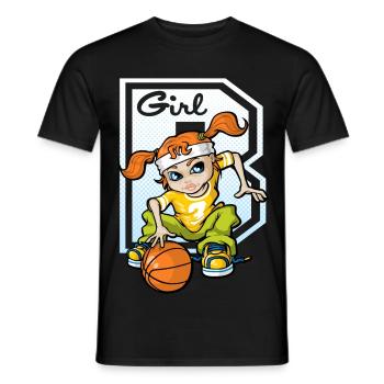 Basketball girl - Männer T-Shirt - Schwarz - Vorne - AI Model Male 178 light (178cm)