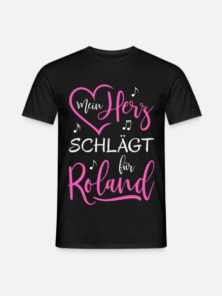 Mein Herz schlägt für Roland - Männer T-Shirt - Schwarz