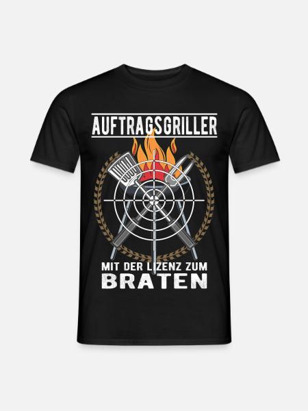Auftragsgriller - Männer T-Shirt - Schwarz
