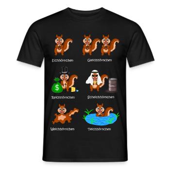 squirrels, rich squirrels, sheikh squirrels, - Men's T-Shirt - black - Front - AI Model Male 178 light (178cm)