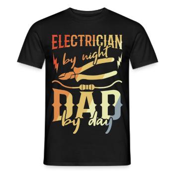 Elektriker Papa - Männer T-Shirt - Schwarz - Vorne - AI Model Male 178 light (178cm)