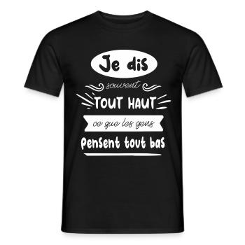 Je dis tout haut sans filtre - T-shirt homme - noir - Devant - AI Model Male 178 light (178cm)