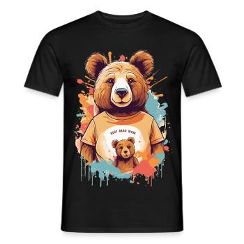 Best Bear Mom - Men's T-Shirt - black - Front - AI Model Male 178 light (178cm)
