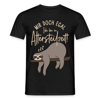 Faultier Mir doch egal Ich bin in Altersteilzeit - Männer T-Shirt - Schwarz - Vorne - AI Model Male 178 light (178cm)