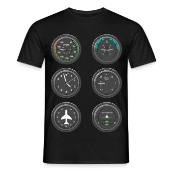 Airplane Flight Instruments - Men's T-Shirt - black - Front - AI Model Male 178 light (178cm)
