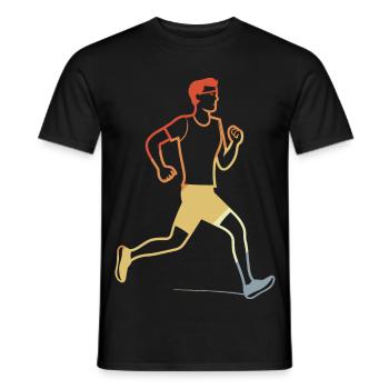 Retro Jogger Sketch - Men's T-Shirt - black - Front - AI Model Male 178 light (178cm)