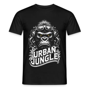 Urban Jungle Logo - Men's T-Shirt - black - Front - AI Model Male 178 light (178cm)