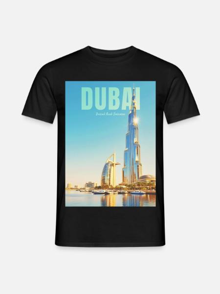 Dubai Skyline – Desert Metropolis - Men's T-Shirt - black