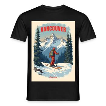 Vancouver Mountain Scenery - Men's T-Shirt - black - Front - AI Model Male 178 light (178cm)