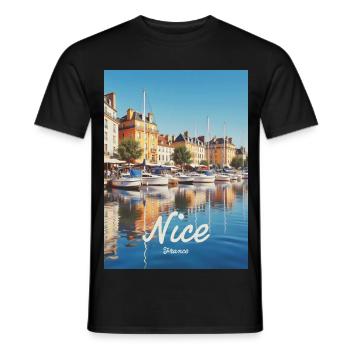 Nice Port of Nice - Men's T-Shirt - black - Front - AI Model Male 178 light (178cm)