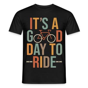 Es ist ein guter Tag zum Radfahren Fahrradgeschenk Humo. - Männer T-Shirt - Schwarz - Vorne - AI Model Male 178 light (178cm)