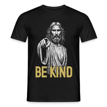 Universal message be kind tolerance balance - Men's T-Shirt - black - Front - AI Model Male 178 light (178cm)