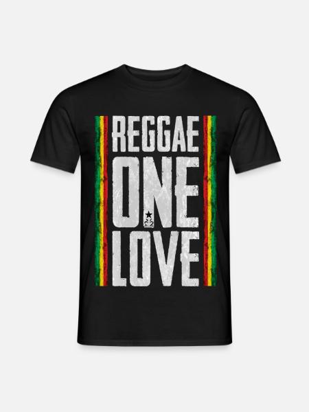 Reggae Love Design with African Stripes - Men's T-Shirt - black