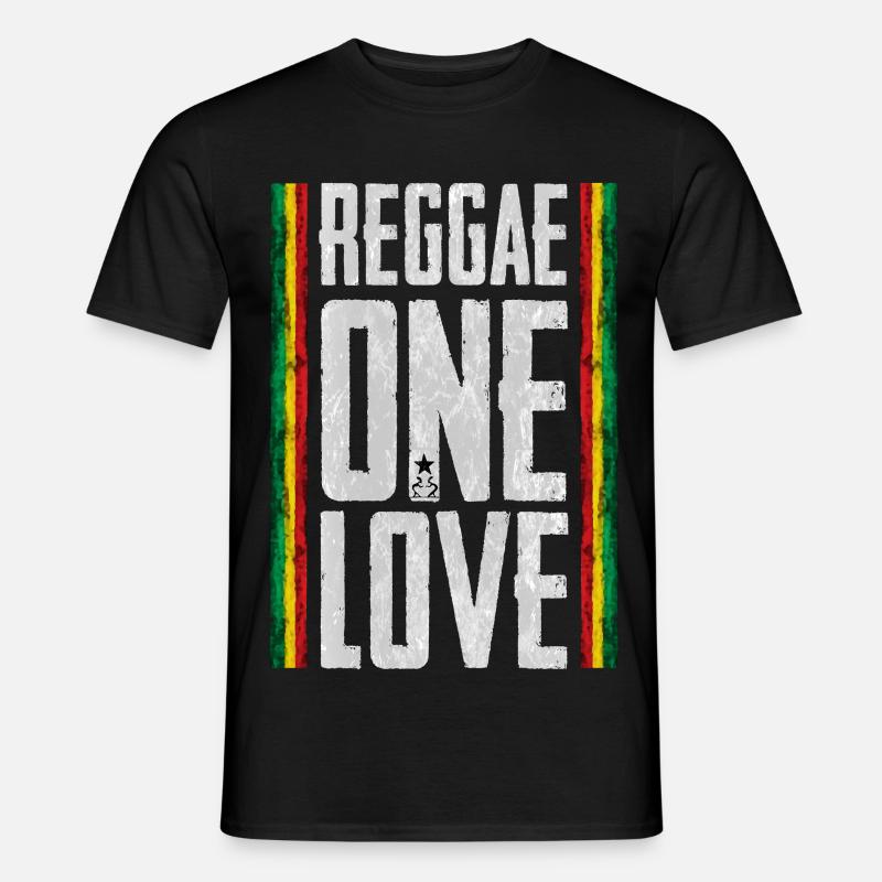 Reggae Liebe Design mit Fahne - Männer T-Shirt - Schwarz