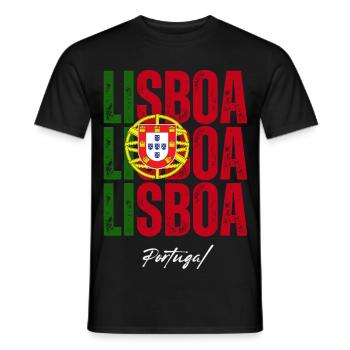 Lisbon Portugal, souvenir of Lisbon - Men's T-Shirt - black - Front - AI Model Male 178 light (178cm)