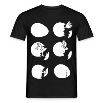 Discovering the world or not (white) - Men's T-Shirt - black - Front - AI Model Male 178 light (178cm)