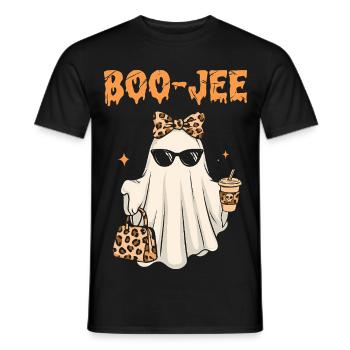 Pink Ghost Halloween Cute Kids Gift - Men's T-Shirt - black - Front - AI Model Male 178 light (178cm)