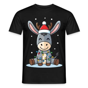 Süßes Esel Elfe Weihnachten Geschenk Niedlich Wint - Männer T-Shirt - Schwarz - Vorne - AI Model Male 178 light (178cm)