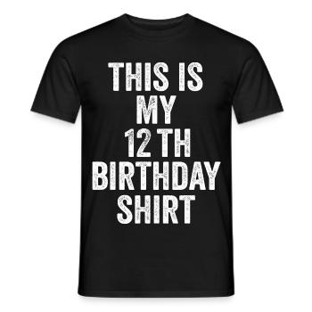12. Hochzeitstag 12. Jubiläumsgeschenk – 12. Jubiläumsgeschenk - Männer T-Shirt - Schwarz - Vorne - AI Model Male 178 light (178cm)