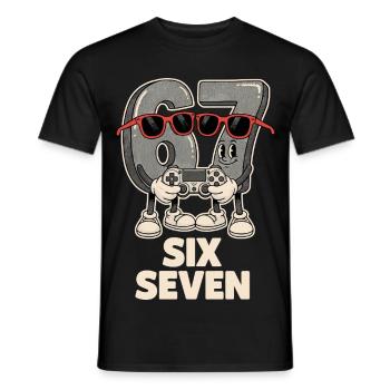 6 7 Six Sept Points d’Aura Meme Jeu Mignon - T-shirt homme - noir - Devant - AI Model Male 178 light (178cm)