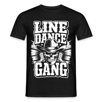 Line Dance Gang Skull Cowboy - Männer T-Shirt - Schwarz - Vorne - AI Model Male 178 light (178cm)