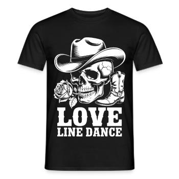 Skelett Cowboy Line Dance - Männer T-Shirt - Schwarz - Vorne - AI Model Male 178 light (178cm)