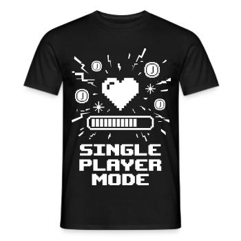 Single Player Mode Gamer Heart - Men's T-Shirt - black - Front - AI Model Male 178 light (178cm)