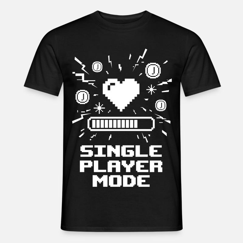 Single Player Mode Gamer Herz - Männer T-Shirt - Schwarz