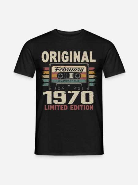 February 1970, February 1970 Birthday Gift - Men's T-Shirt - black