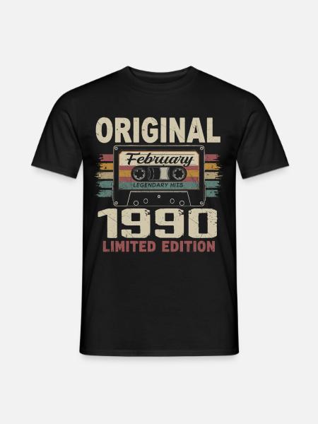 Février 1990, Cadeau d'Anniversaire février 1990 - T-shirt homme - noir