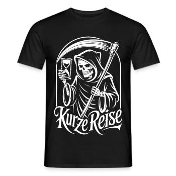 Grim Reaper with Hourglass – No Doubts Saying Gothic - Men's T-Shirt - black - Front - AI Model Male 178 light (178cm)