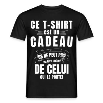 Tshirt cadeau pas celui qui le porte Humour Homme - T-shirt homme - noir - Devant - AI Model Male 178 light (178cm)