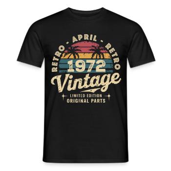 Avril 1972 - April 1972 - Men's T-Shirt - black - Front - AI Model Male 178 light (178cm)