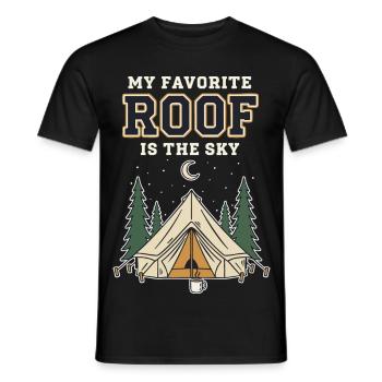 Camping My Favorite Roof Is The Sky Tente Nature - T-shirt homme - noir - Devant - AI Model Male 178 light (178cm)