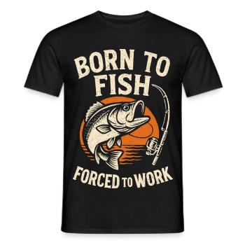 Lustiges Angler Geschenk: Born to Fish Angelspruch - Männer T-Shirt - Schwarz - Vorne - AI Model Male 178 light (178cm)