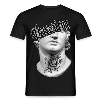 Passio Aesthetic Statue - Urban Streetwear - Männer T-Shirt - Schwarz - Vorne - AI Model Male 178 light (178cm)