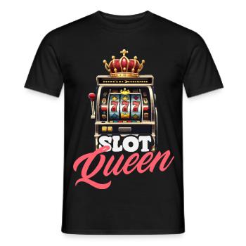 Slots Queen Casino Gambling Jackpot - Men's T-Shirt - black - Front - AI Model Male 178 light (178cm)