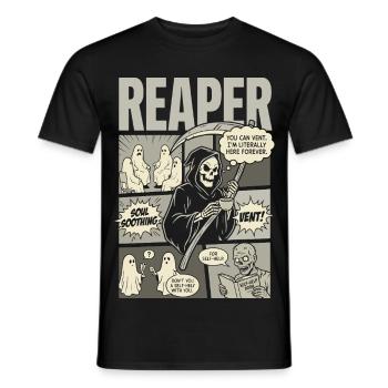 Reaper Self Help Dark Humor Design - Männer T-Shirt - Schwarz - Vorne - AI Model Male 178 light (178cm)