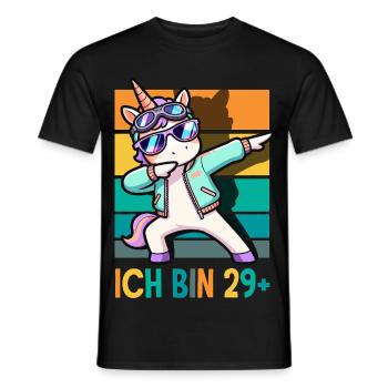 Ich Bin 29 Plus Einhorn Geburtstag - Männer T-Shirt - Schwarz - Vorne - AI Model Male 178 light (178cm)