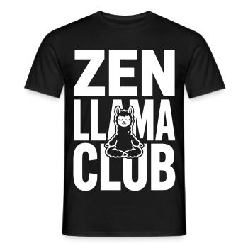 Zen Llama Club – Meditating Lama - Men's T-Shirt - black - Front - AI Model Male 178 light (178cm)