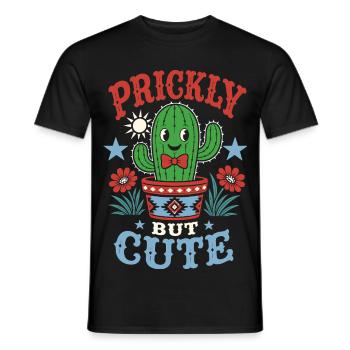 Prickly but Cute Kaktus - Männer T-Shirt - Schwarz - Vorne - AI Model Male 178 light (178cm)