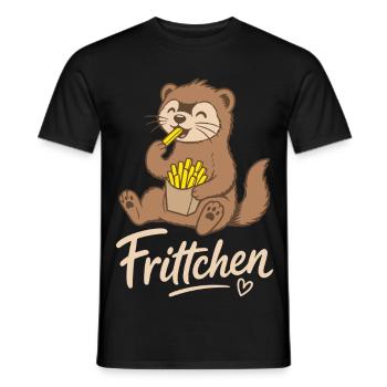 Frettchen Pommes Frittchen  - Männer T-Shirt - Schwarz - Vorne - AI Model Male 178 light (178cm)