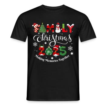 FROHE WEIHNACHTEN, Familienweihnachten 2025 - Männer T-Shirt - Schwarz - Vorne - AI Model Male 178 light (178cm)