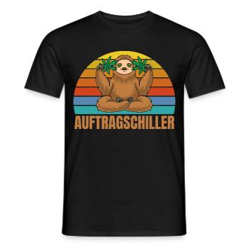 Auftragschiller Faultier Kiffer Kostüm Cannabis - Männer T-Shirt - Schwarz - Vorne - AI Model Male 178 light (178cm)